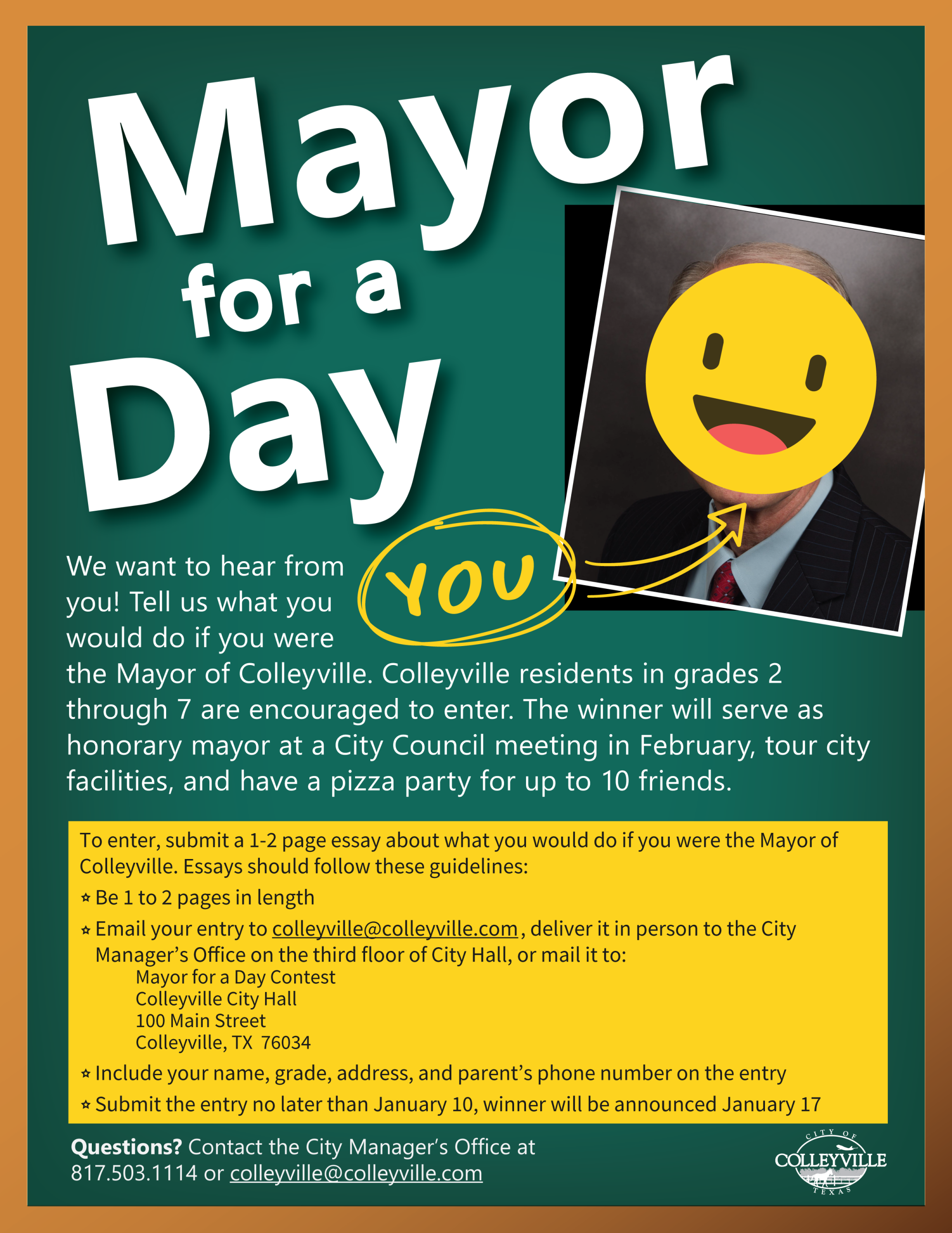 mayor for a day flyer